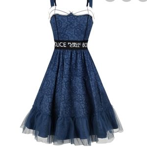 Dr Who Police public call box retro navy dress